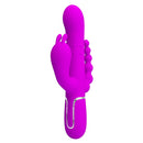 Pretty Love Cammy Triple Pleasure Vibrator with Anal Beads (Fuchsia)