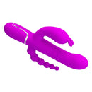 Pretty Love Cammy Triple Pleasure Vibrator with Anal Beads (Fuchsia)