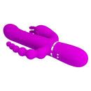 Pretty Love Cammy Triple Pleasure Vibrator with Anal Beads (Fuchsia)