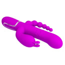 Pretty Love Cammy Triple Pleasure Vibrator with Anal Beads (Fuchsia)