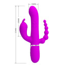 Pretty Love Cammy Triple Pleasure Vibrator with Anal Beads (Fuchsia)