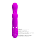 Pretty Love Cammy Triple Pleasure Vibrator with Anal Beads (Fuchsia)