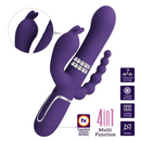 Pretty Love Cammy Triple Pleasure Vibrator with Anal Beads Purple