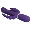 Pretty Love Cammy Triple Pleasure Vibrator with Anal Beads Purple
