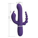 Pretty Love Cammy Triple Pleasure Vibrator with Anal Beads Purple
