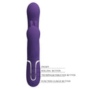 Pretty Love Cammy Triple Pleasure Vibrator with Anal Beads Purple