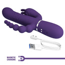 Pretty Love Cammy Triple Pleasure Vibrator with Anal Beads Purple