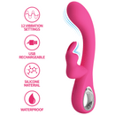 Pretty Love Novak Rabbit Silicone Vibrator – Pink
