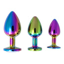 Pick&Love Round Rainbow Crystal Butt Plug Set