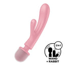 Satisfyer Triple Lover Massager – Rabbit & Wand Vibrator (Pink, 24 cm)