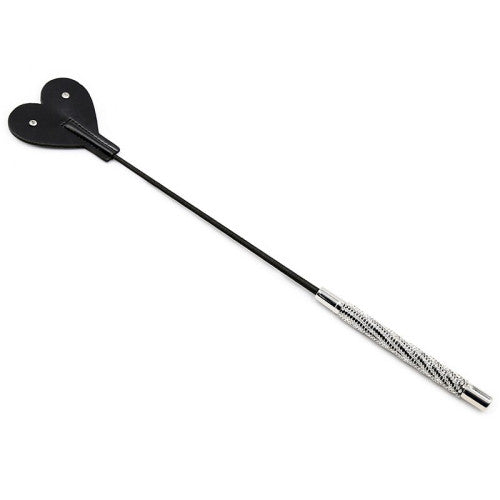 Heart Shaped Bdsm Crop with jeweled handle 48 cm