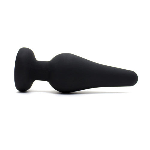 Small Black Silicone Anal Butt Plug with Stopper 11cm