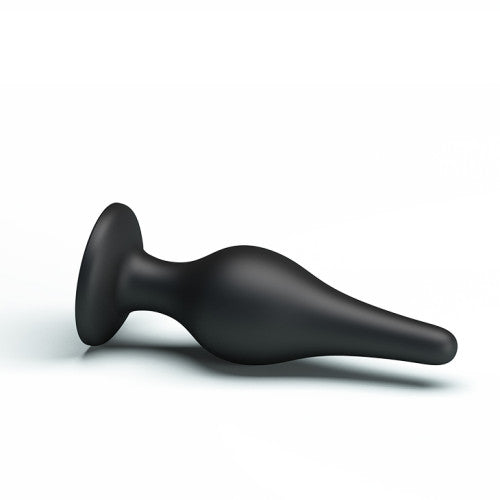 Small Black Silicone Anal Butt Plug with Stopper 11cm