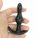 Small Soft Anal Single Bead Butt Plug BLACK 8 cm