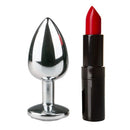 MEDIUM Metal Butt Plug Crystal Clear Gem 8cm