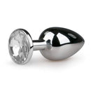 MEDIUM Metal Butt Plug Crystal Clear Gem 8cm