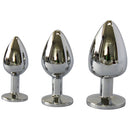 MEDIUM Metal Butt Plug Crystal Clear Gem 8cm