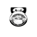 MEDIUM Metal Butt Plug Crystal Clear Gem 8cm