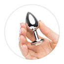 MEDIUM Metal Butt Plug Crystal Clear Gem 8cm