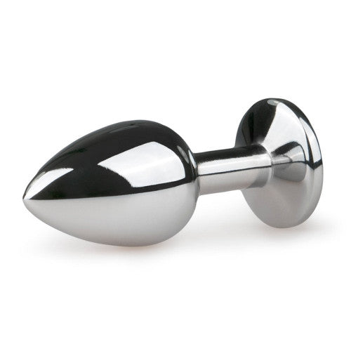MEDIUM Metal Butt Plug Crystal Clear Gem 8cm