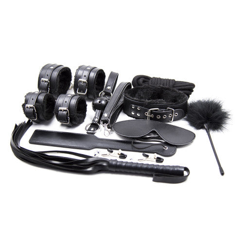 BDSM Adult Games Bondage BLACK Set of 10 Accessories