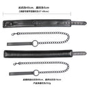 Bdsm Black foam padded Leather Neck Metal Chain Leash