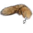 Authentic Fox fur Tail with metal butt plug MEDIUM