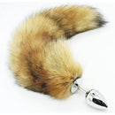 Authentic Fox fur Tail with metal butt plug MEDIUM