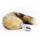 Authentic Fox fur Tail with metal butt plug MEDIUM