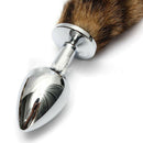 Authentic Fox fur Tail with metal butt plug MEDIUM