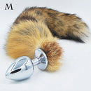 Authentic Fox fur Tail with metal butt plug MEDIUM