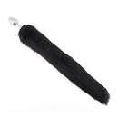 Black Faux Fur Tail with metal butt plug-SMALL