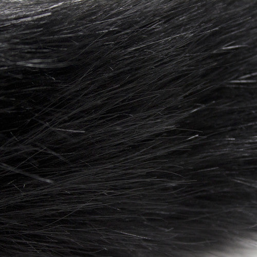 Black Faux Fur Tail with metal butt plug-SMALL