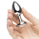 LARGE Clear Crystal Metal Butt Plug Anal Jewel 9 cm