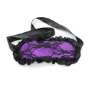 Naughty Toys Purple Lace-Satin Blindfold with Hand Cuffs