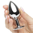 Medium Heart Base Metal Butt Plug Clear 8cm