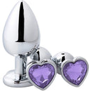SMALL Heart Base Metal butt plug Sparkling Purple 7 cm