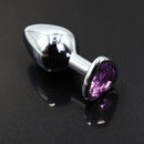 SMALL Heart Base Metal butt plug Sparkling Purple 7 cm