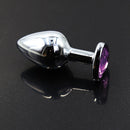 SMALL Heart Base Metal butt plug Sparkling Purple 7 cm