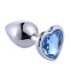 SMALL Heart Base Metal butt plug Sparkling Blue 7 cm