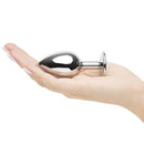 SMALL Heart Base Metal butt plug Sparkling Blue 7 cm