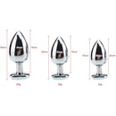 SMALL Heart Base Metal butt plug Sparkling Blue 7 cm