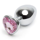 LARGE Heart Base Metal butt plug Pink 9 cm
