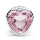 LARGE Heart Base Metal butt plug Pink 9 cm