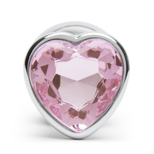 LARGE Heart Base Metal butt plug Pink 9 cm