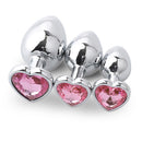 LARGE Heart Base Metal butt plug Pink 9 cm