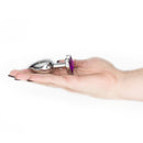 SMALL Heart Base Metal butt plug Violet 7 cm