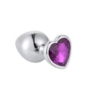 SMALL Heart Base Metal butt plug Violet 7 cm
