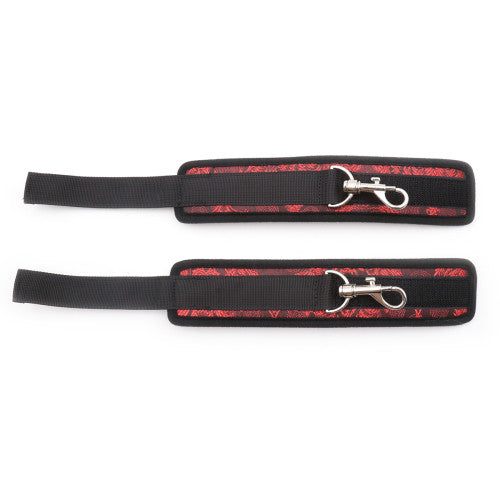 Six Piece Red Satin Bondage Set for Women