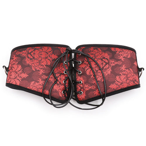 Six Piece Red Satin Bondage Set for Women